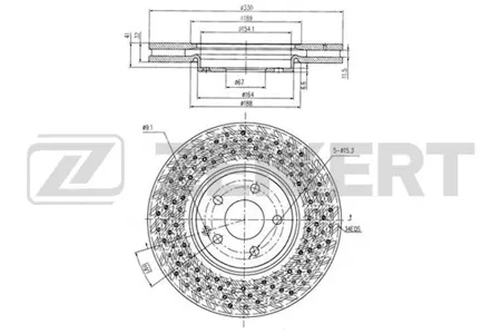 ZEKKERT BS6234 Диск торм. перед. Mercedes E-Class (211) 03-, S-Class (W220) 02-