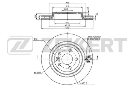 ZEKKERT BS6235B Диск тормозной