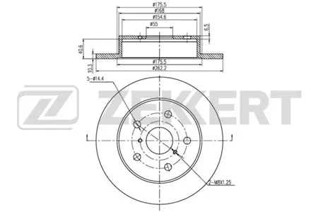 ZEKKERT BS6240 Диск торм.задний Geely Emgrand 7 09-
