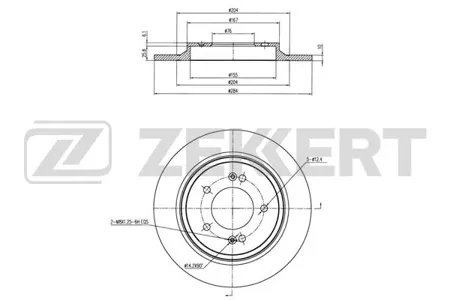 ZEKKERT BS6271 Диск торм.задний Hyundai Grand eur V, VI 11-, Kia Optima III, IV 12-