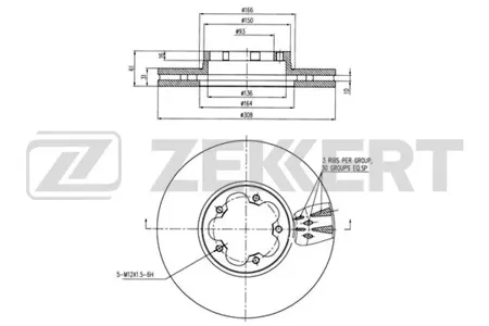 ZEKKERT BS6285 Диск торм. перед. Ford Transit 13-