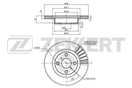 ZEKKERT BS6299 Диск торм. перед. Toyota Sprinter Carib (E110) 95-