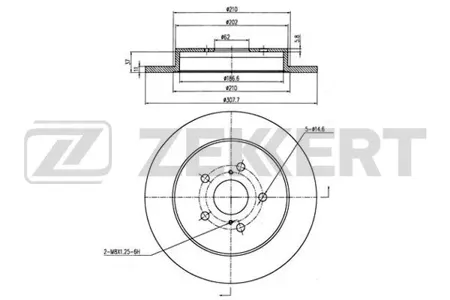 ZEKKERT BS6300 Диск торм.задний Geely Atlas 18-