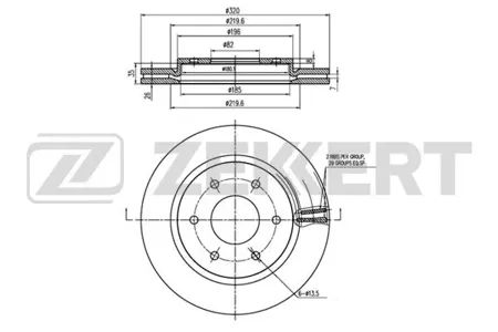 ZEKKERT BS6332 Диск торм. перед. Infiniti QX56 04-