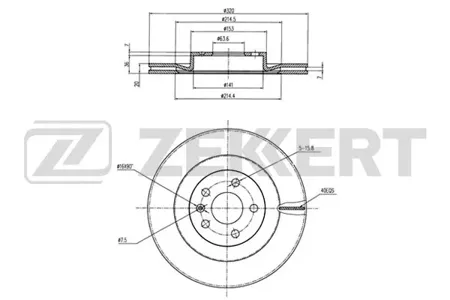 ZEKKERT BS6360 Диск торм.задний Volvo S90 II 16-, V90 II 16-, XC90 II 14-