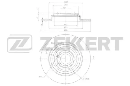 ZEKKERT BS6445 Диск торм.задний Mercedes GLE (V167) 18-, GLE Coupe (C167) 19-