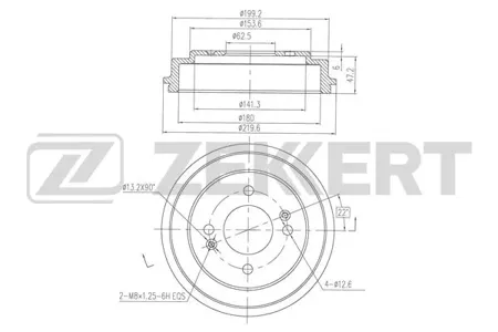 ZEKKERT BS6464 Барабан тормозной . задн. Kia Picanto II 11-