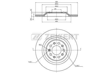 ZEKKERT BS6468 Диск торм.задний Jeep Cherokee V 13-
