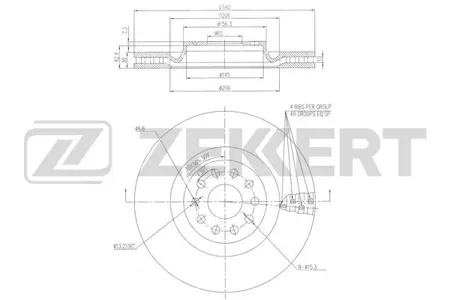 ZEKKERT BS6469 Диск торм. перед. Audi A3 III 12-, Skoda Octavia (5E, N) 12-, Skoda Kodiaq (NS7, NV7) 16-, VW Golf VII 12-, Tiguan II 16-
