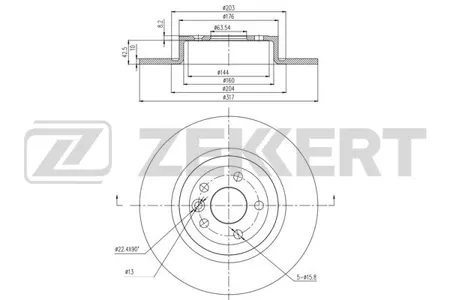 ZEKKERT BS6470 Диск торм.задний Land Rover Range Rover Evoque 11-