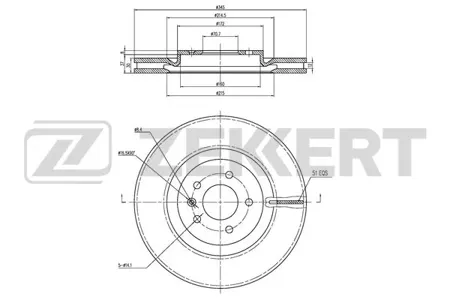 ZEKKERT BS6473 Диск торм. перед. Opel Insignia B 17-