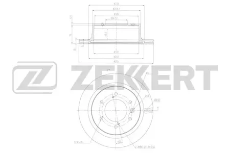 ZEKKERT BS6478 Диск торм.задний Mitsubishi Pajero Sport III 15-