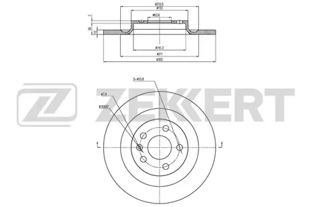 ZEKKERT BS6503 Диск торм.задний Volvo XC40 17-