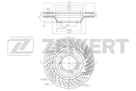 ZEKKERT BS6505 Диск торм. перед. лев. Porsche VII 911 12-