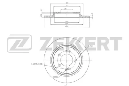 ZEKKERT BS6515 Диск торм.задний Hyundai Sonata VIII 20-