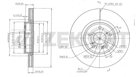 ZEKKERT BS6610 Диск торм.перед. Honda CR-V V 17-