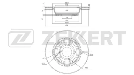 ZEKKERT BS6614 Диск торм.задний BMW 3 (E90919293) 04-, X1 (E84) 09-