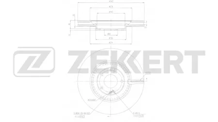 ZEKKERT BS6645 Диск торм. перед. Kia Sorento III 15-, Hyundai Santa Fe IV 18-
