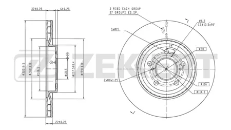 ZEKKERT BS6668 Диск торм.перед. Haval Jolion 21-