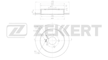 ZEKKERT BS6672 Диск торм.задний Chery M11 (A3) 08-