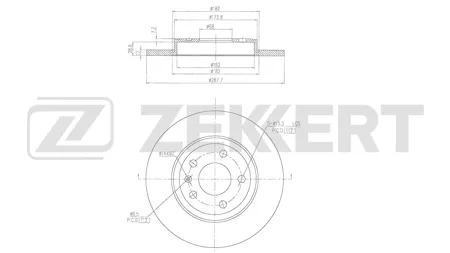 ZEKKERT BS6675 Диск торм.задний Audi A4 III 04-, Seat Exeo 09-