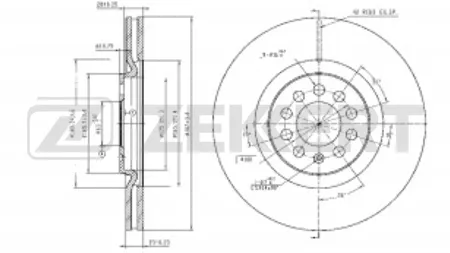 ZEKKERT BS6683 Диск торм.перед. VW Polo IV 05-, Audi A3 99-, Skoda Octavia (1U2, 1U5) 01-, Seat Leon 99-