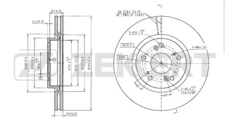 ZEKKERT BS6686 Диск торм.перед. Honda Civic IX 12-