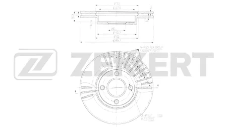 ZEKKERT BS6687 Диск торм.перед. Nissan Note (E12) 12-, Micra (K13K, K13KK) 10-