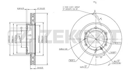 ZEKKERT BS6689 Диск торм.перед. Tank 300 23-