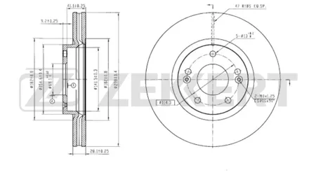 ZEKKERT BS6692 Диск торм.перед. Hyundai Santa Fe II 06-
