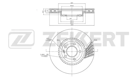 ZEKKERT BS6694 Диск торм.перед. VW TranSporter V 03-, Multivan V 03-