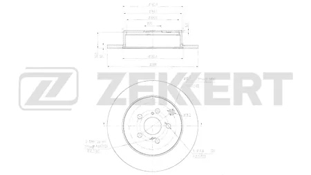ZEKKERT BS6697 Диск торм.задний Toyota Caldina (T240) 02-, Wish (E10) 03-