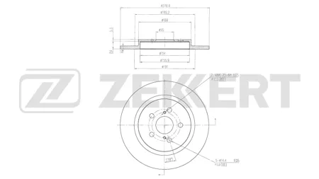 ZEKKERT BS6801 Диск торм.задний Toyota Urban Cruiser (P10) 09-, Lexus CT (ZWA10) 11-