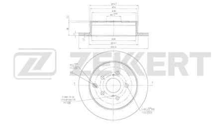 ZEKKERT BS6803 Торм.диск задний Toyota AlphardVellfire (H20) 08-