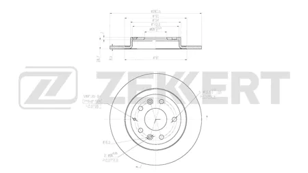 ZEKKERT BS6806 Торм.диск задний Mazda CX-3 15-