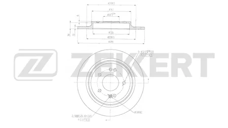 ZEKKERT BS6808 Диск торм.задний Kia Seltos 19-, Hyundai Kona 18-