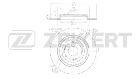 ZEKKERT BS6810 Диск торм.задний Honda CR-V V 16-