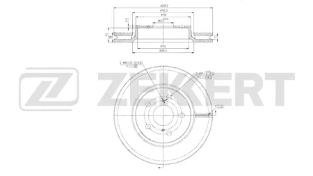 ZEKKERT BS6816 Диск торм.перед. Toyota Corolla (E210, EA10, EH10) 19-, C-HR (X10) 16-