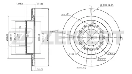 ZEKKERT BS6817 Диск торм.задний Toyota LC 300 21-, Lexus LX (J3) 21-