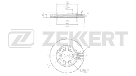 ZEKKERT BS6819 Диск торм.перед. Nissan Caravan (E25) 00-, NP300 (D22) 08-, Pathfinder (R50) 95-, Urvan (E23, E24) 82-