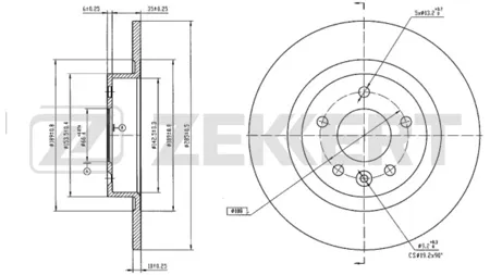 ZEKKERT BS6822 Диск торм.задний Exeed TXL (M32T) 20-