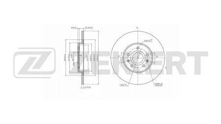 ZEKKERT BS6825 Диск торм.задний Changan Uni-K 21-