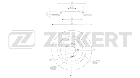 ZEKKERT BS6833 Диск торм.задний Jetour X70 Plus 20-, X90 Plus 21-, Dashing 22-