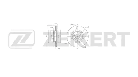 ZEKKERT BS6838 Диск торм.перед. Audi A6 V 18-, A4 V 15-, Q5 II 16-, A5 II 16-