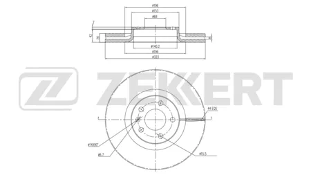 ZEKKERT BS6843 Диск тормозной передний Hongqi H9 20-  H5 17-  HS5 19-  HS7 19-