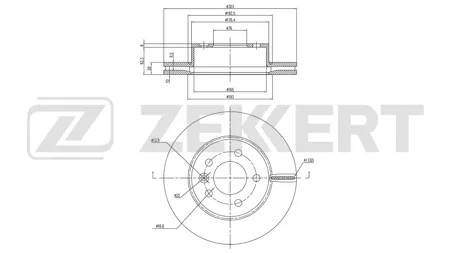 ZEKKERT BS6851 Диск торм.перед. VW Crafter II 16-, Multivan VII 21-