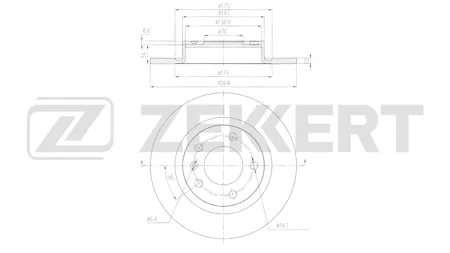 ZEKKERT BS6858 Диск торм.задний Opel Corsa D,E 07-
