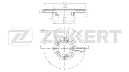 ZEKKERT BS6862 Диск торм.перед. Jac Sunray 10-