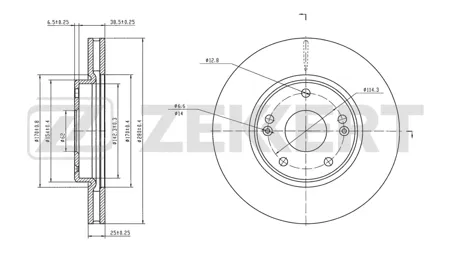 ZEKKERT BS7002 Диск торм.перед. Changan UNI-V 22-, Lamore 23-