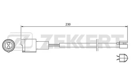 ZEKKERT BS8001 Датчик износа тормозных колодок BMW 5 (E28) 85-, 5 (E34) 87-, 5 Touring (E34) 91-, 7 (E32) 86-, 8 (E31) 90-